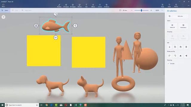 Paint 3D Tutorial - Lesson 6 - 3D Models смотреть онлайн