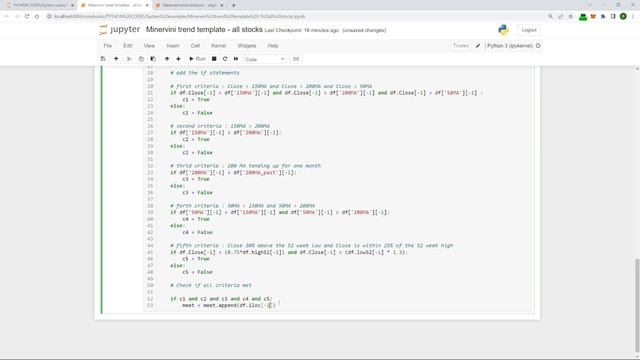Minervini trend template in Python part 2 смотреть онлайн