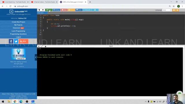 Learn to code in JAVA | LOGICAL OPERATOR | RELATIONAL OPERATOR | READING VALUES FROM USER смотреть онлайн