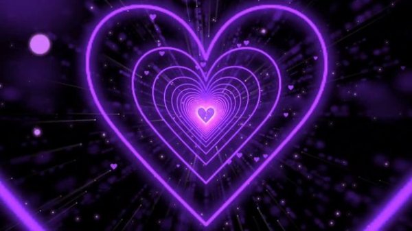 Heart Tunnel?Purple Heart Background | Neon Heart Background Video | Wallpaper Heart [10 Hours]