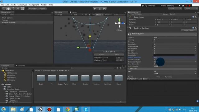 Уроки по Unity 3d #4 Эффекты (Система частиц) смотреть онлайн