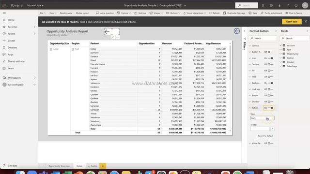 Power BI Button Overview Page Navigation Button смотреть онлайн