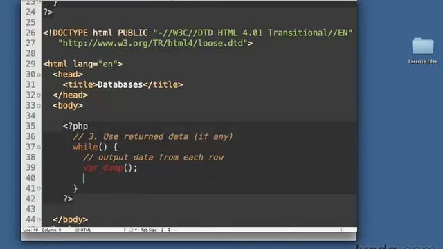 087 Извлечение данных из MySQL (Lynda.com) Изучаем php смотреть онлайн