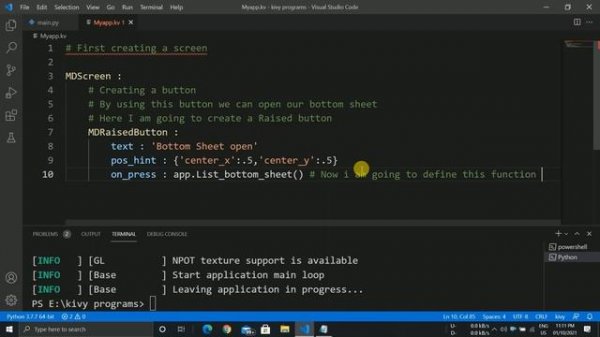 Creating List Bottom Sheet using KivyMD  || MDListBottomSheet class || Mobile App Development