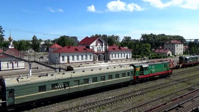 Маневровый ЧМЭ3-4493 на маневровых работах. Станция Муром смотреть онлайн