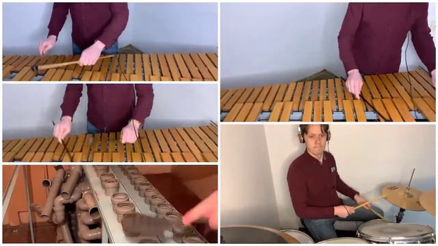 Rocky Balboa cover on drums,xylophone ,pipesinstrument смотреть онлайн