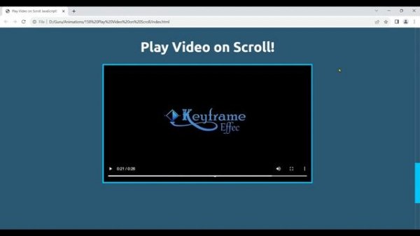 Play Video on Scroll HTML, CSS and JavaScript