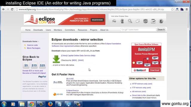 Core Java Tutorial 05 - Downloading and installing Eclipse IDE ( An editor for writing programs ) смотреть онлайн