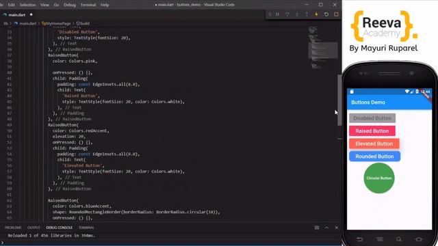 Buttons in Flutter | Learn Flutter with Mayuri Ruparel смотреть онлайн