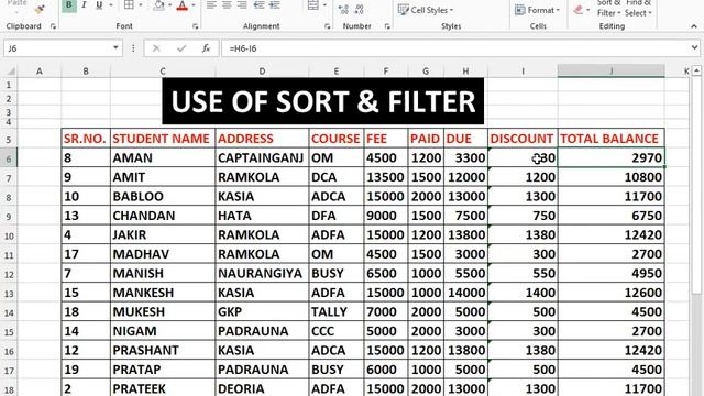 Use of Sort and Filter in MS Excel | GIT Education смотреть онлайн