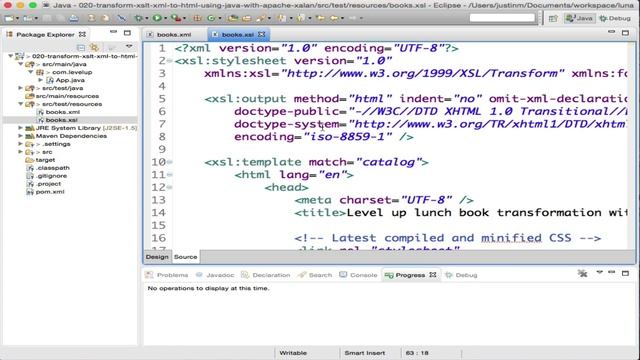 Screencast #20: Tranform xml into html using XSLT XALAN смотреть онлайн