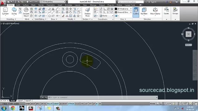 3D modelling disc brake plate using AutoCAD смотреть онлайн