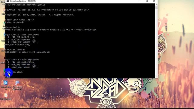 COMO CONECTAR ORACLE 11G Y CREAR TABLAS EN CONSOLA CMD смотреть онлайн