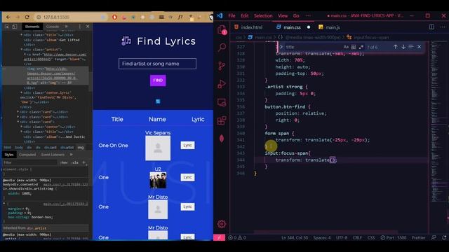 Html, css, javascript Find lyrics app. Last Part 8. смотреть онлайн