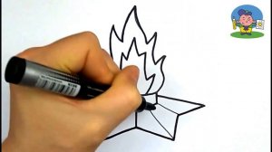 Как нарисовать ВЕЧНЫЙ ОГОНЬ. Рисуем вечный огонь пошагово. Рисунок раскраска к 9 Мая!