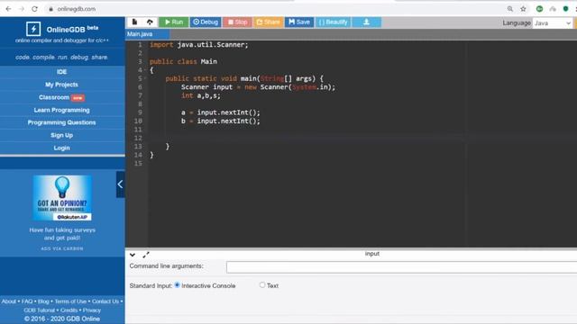URI 1003 Solve in Java смотреть онлайн
