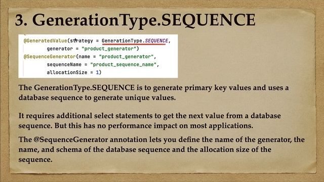 Spring Data JPA Tutorial - #9 - Primary key generation strategies AUTO, IDENTITY, SEQUENCE and TABL смотреть онлайн