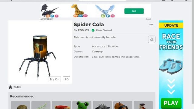 How to get Spider Cola Shoulder pal on Roblox (free) смотреть онлайн