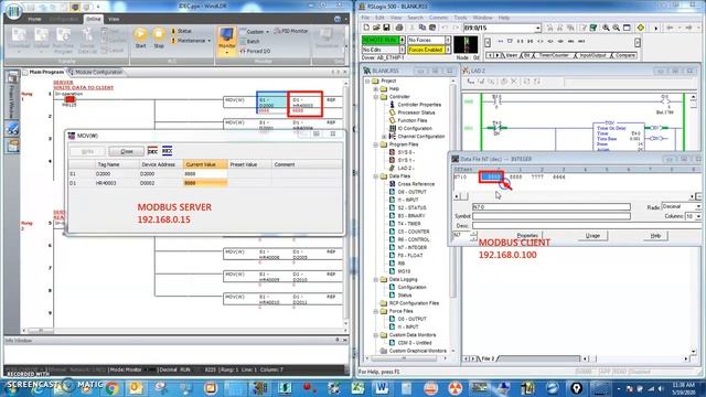Micrologix1400 Modbus TCP Client Testing / Setup смотреть онлайн