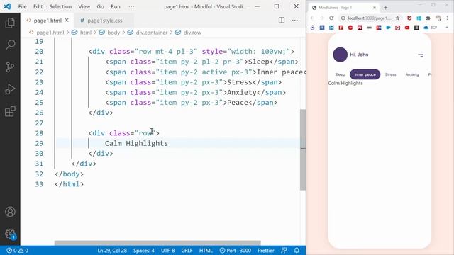 Convert UI Design to HTML, CSS Using Bootstrap 4 | Mindfulness App #1 смотреть онлайн