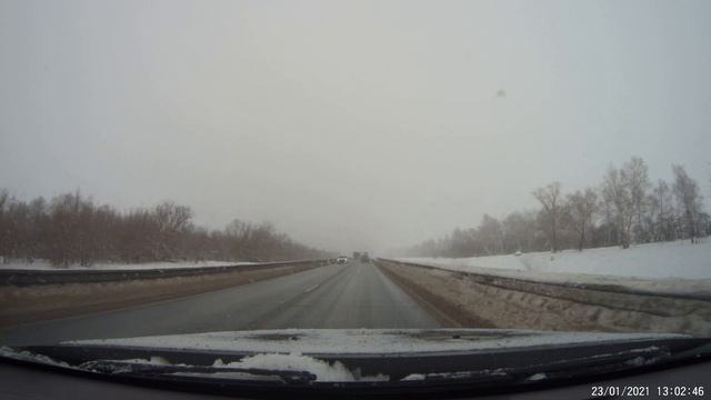 Дорога в туман из г. Вольск в г. Балаково (Саратовская обл.) 23 января 2021 г. смотреть онлайн