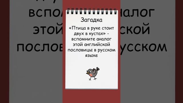Загадка об английской пословице о птице - вы точно знаете ответ смотреть онлайн