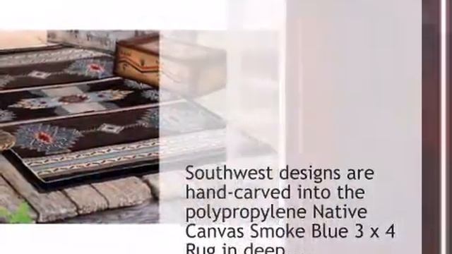 Native Canvas Smoke Blue Rug - 3 X 4 - Lonestarwesterndecor.com