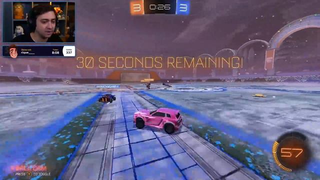 alanzoka jogando um campeonato com os amigos no Rocket League