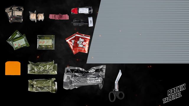 ВАРИАНТ 1 ОТРЫВНОЙ Аптечный подсумок эшелонированный Ratnik-Tactical + 1 под ИПП + Вытяжной подсумок