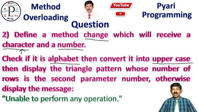 Method Overloading with Character | Character program with method overloading in java смотреть онлайн