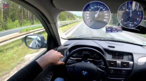 BMW X3 F25 I 2.0d 184hp Top speed and Acceleration on Autobahn