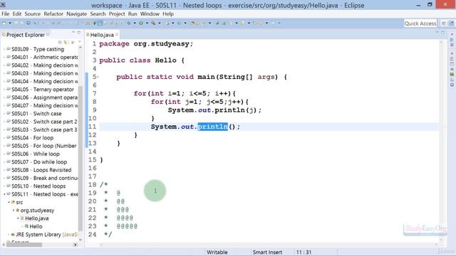 045 Nested loops - exercise смотреть онлайн