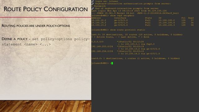 Juniper Routing Policies | Introduction to Juniper and JNCIA Part 18 смотреть онлайн