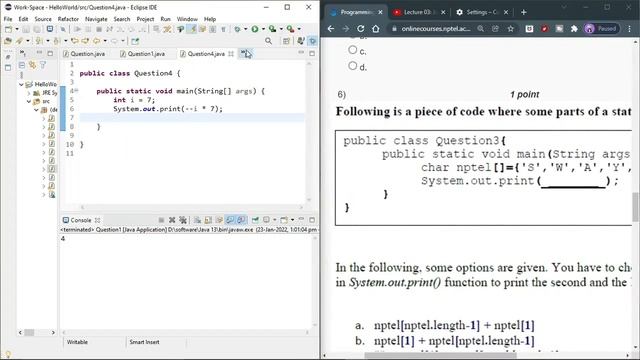 NPTEL Java Assignment 1 Answer with Proof | Java Quiz Assignment 1 Answer with Proof смотреть онлайн