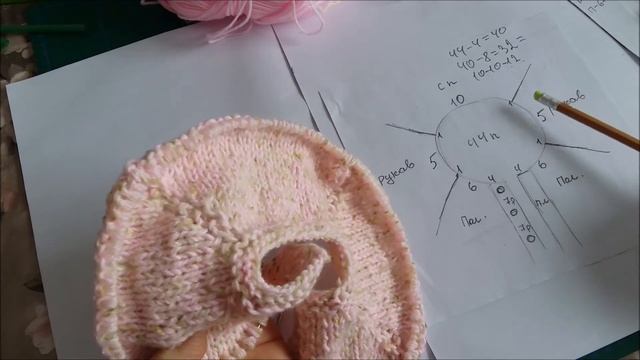 Как я вяжу кофточку спицами на девочку 1,5 года.1 часть. смотреть онлайн