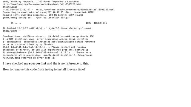Ubuntu: Trying to install java JDK every time I install/remove anything смотреть онлайн