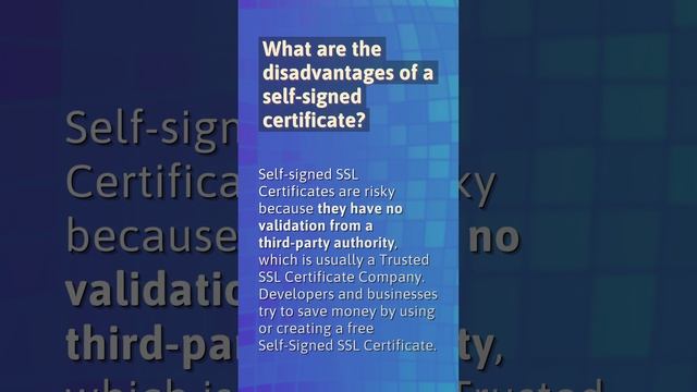 Why is a self signed certificate needed? смотреть онлайн