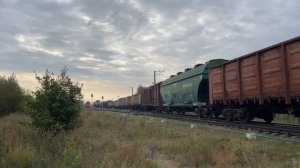 Поезда в туманной Коршуновке. Августовское раннее утро на тепловозной ж/д линии в Моршанске