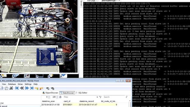 Arduino + RC522 RFID module communicate with Raspberry pi via modbus protocol demonstrate. смотреть онлайн