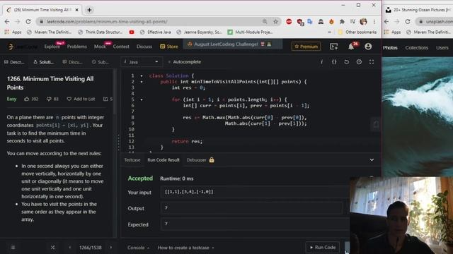 LeetCode 1266. Minimum Time Visiting All Points Solution Explained - Java смотреть онлайн