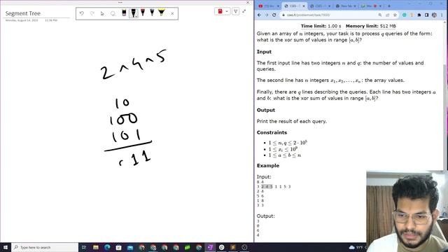 CSES Problem Set | Range XOR Queries | Segment Tree (Example 3) смотреть онлайн
