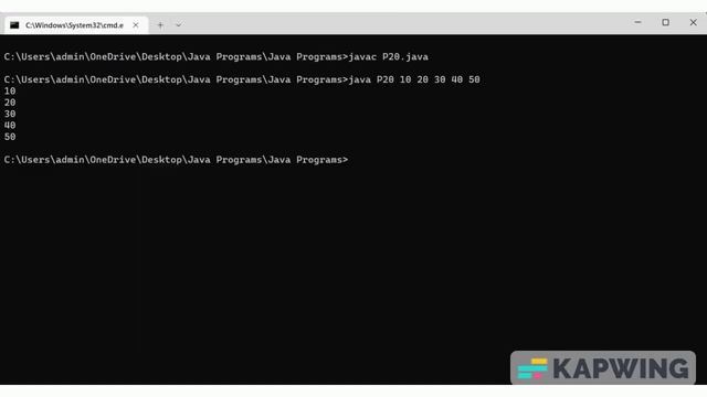 A java program to Pass Argument with Main Function(Command Line argument) смотреть онлайн