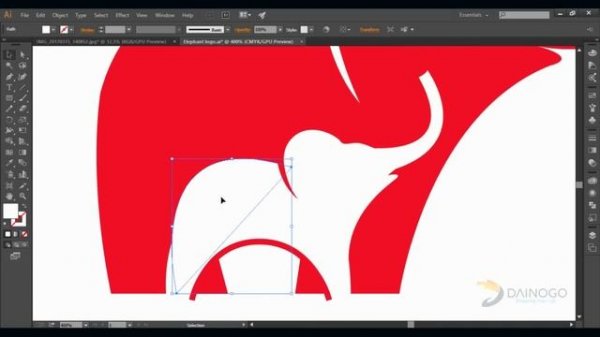 Illustrator Tutorial | Create an elephant logo with negative space