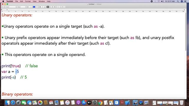 15.8-తెలుగులో | Unary , Binary, Ternary Operators in iOS Swift || In Telugu смотреть онлайн