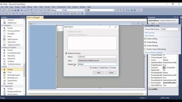 How To add Tables in Windows Forms Applications in C# | Create Tables in C# application