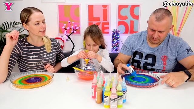 СЕМЬ ЦВЕТОВ КЛЕЯ в СЛАЙМ Слайм Челлендж | Чао Юля смотреть онлайн