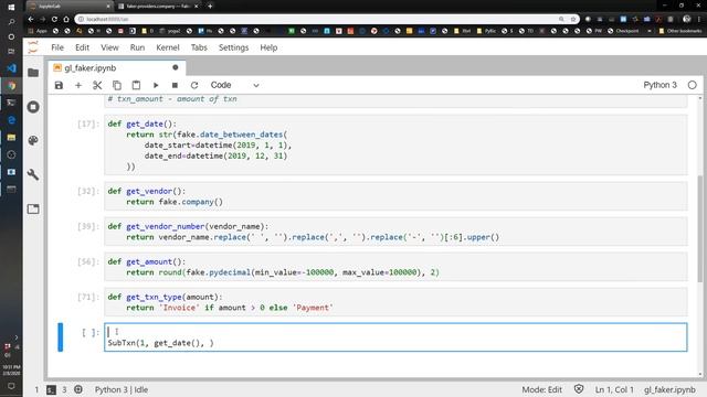 [18] use Python to create mock subledger data смотреть онлайн