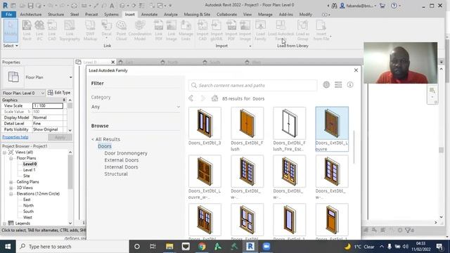 Importing components from BIM object library in Revit 2022 смотреть онлайн