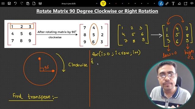 Lecture 12 - Rotate Matrix by 90 Degrees in Java | Rotate Matrix in Clockwise | Transpose Matrix смотреть онлайн