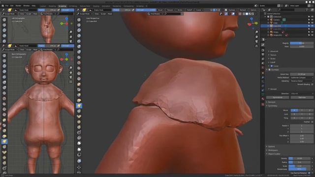 Blender : รวมวิดีโอยาวปั้นโมเดลน้องฟลอเรียแบบ Sculpt Ep1